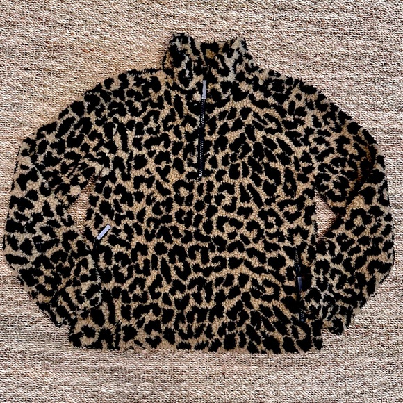 J Crew Crewcuts Leopard Faux Fur Pullover